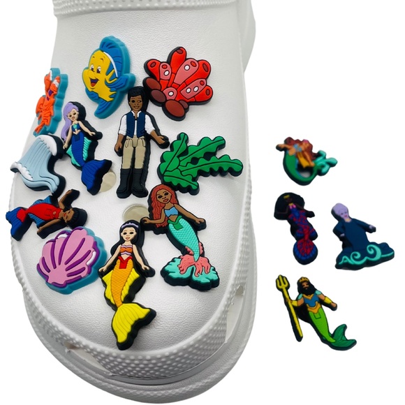 15 PCS BLACK MERMAID CROC CHARMS - Picture 4 of 5